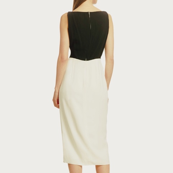 NWT Jason Wu Collection Two-Tone Crepe Sheath Dress in Black / Chalk - Picture 4 of 16